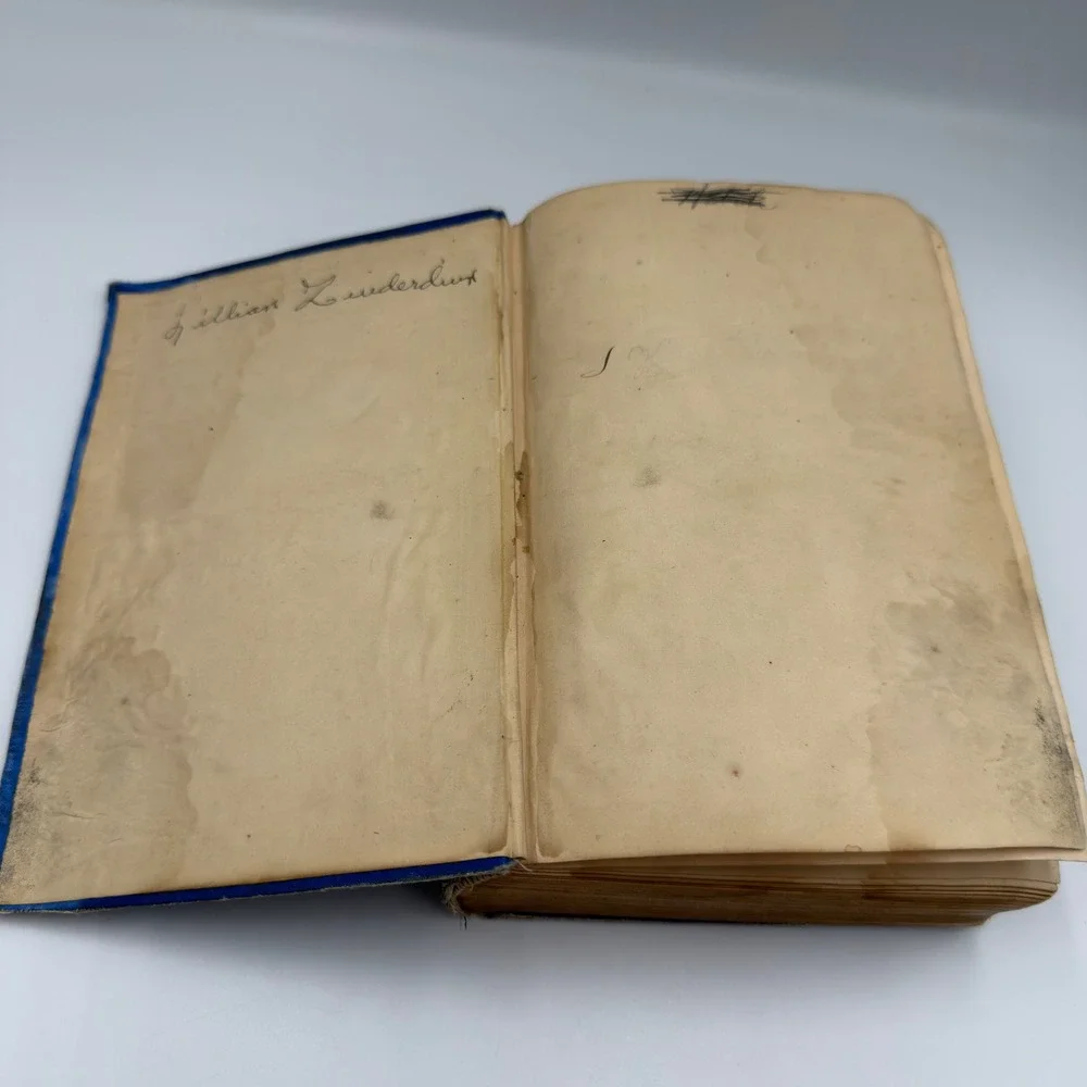Antique Alfred Tennyson Poetical Works Complete Illustrated Thomas Crowell Blue‎